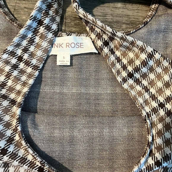 Pink Rose Neutral Houndstooth Top and skirt set, NWT (Size: Large) - Picture 5 of 6